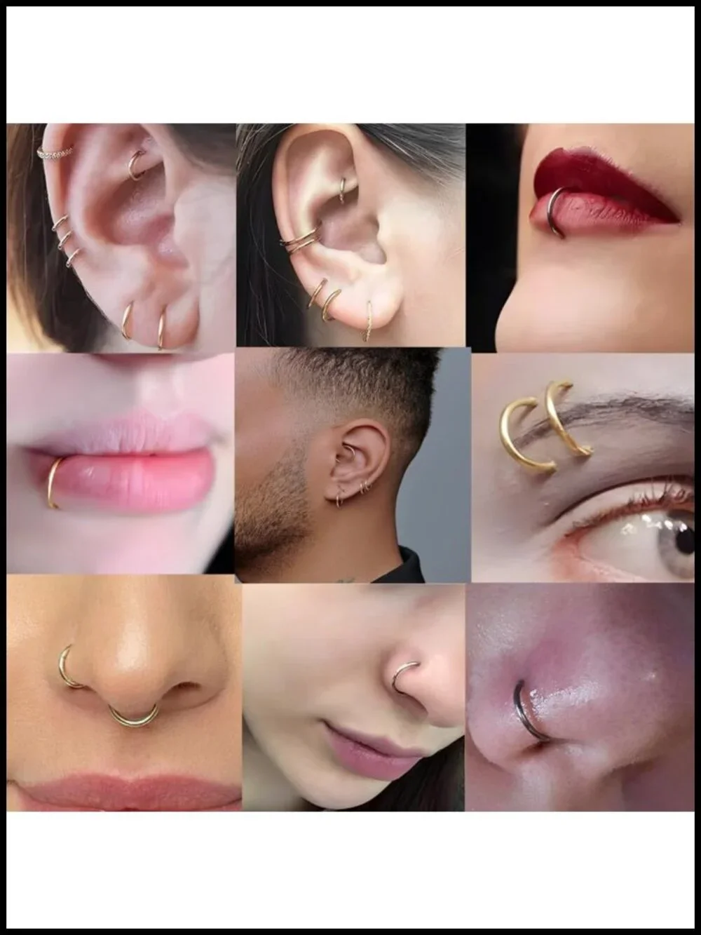 Titanium Hinged Nose Rings Hoop 20G 18G 16G 14G 12G G23 Implant Grade Clicker